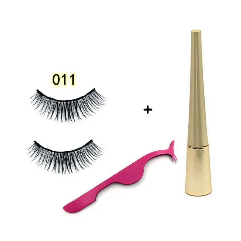 

1 Set Magnetic Liquid Eyeliner with Five Magnetic False Eyeashes Waterproof Natural Easy to Wear Makeup Eyelashes On Magnets