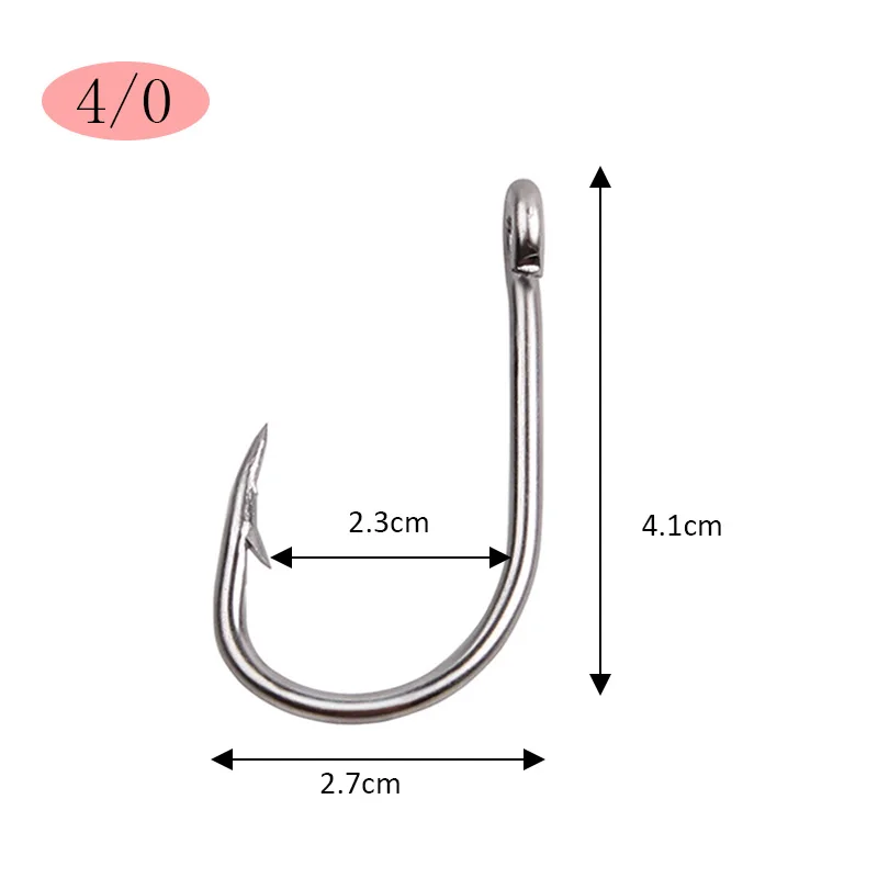 Hyaena 50 шт./лот рыболовный крючок 9260 нержавеющая сталь для океанской лодки рыболовные снасти аксессуары колючая одинарная рыболовная крючок - Цвет: 4 0
