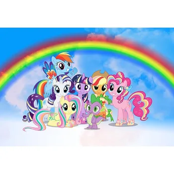 

Vinyl My Little Rainbow Backdrop Birthday Party for Children newborn props Photo Studio Backdrop Background