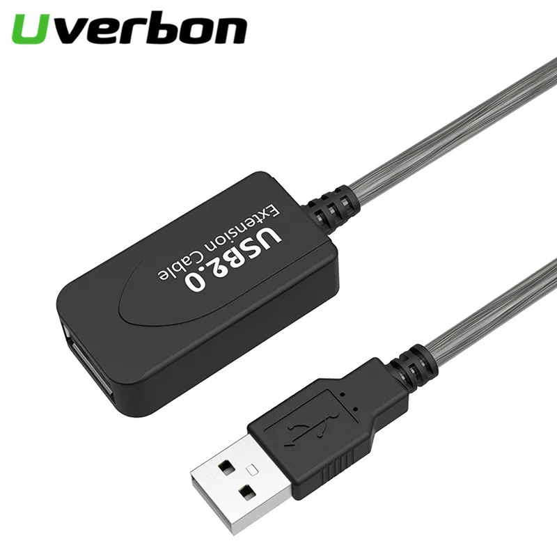 

USB 2.0 5M 10M 15M 20M Extension Cable with Built-in Signal Booster Chip High Speed Data Trasmission USB Cord for Wireless Card