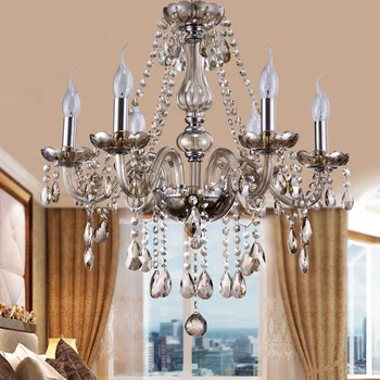 

Modern Crystal Chandelier Lighting Luxury Cognac Glass Chandeliers Lamp Hanging Light Lustres De Cristal Lamp Hotel Lighting