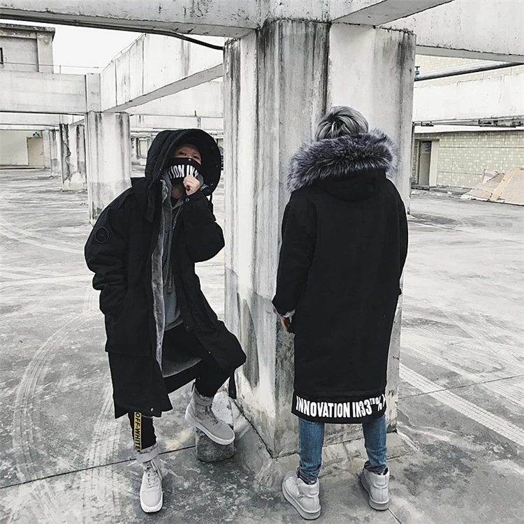 Удлиненное хлопковое пальто с капюшоном однотонное черное xxxtentacion Hood Мужская
