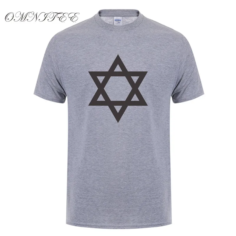 Omnitee, новинка, Israel, футболка, мужская, повседневная, хлопок, летняя, короткий рукав, забавный, с флагом, футболки, Звезда Давида, Мужская футболка, OZ-015 - Цвет: as picture