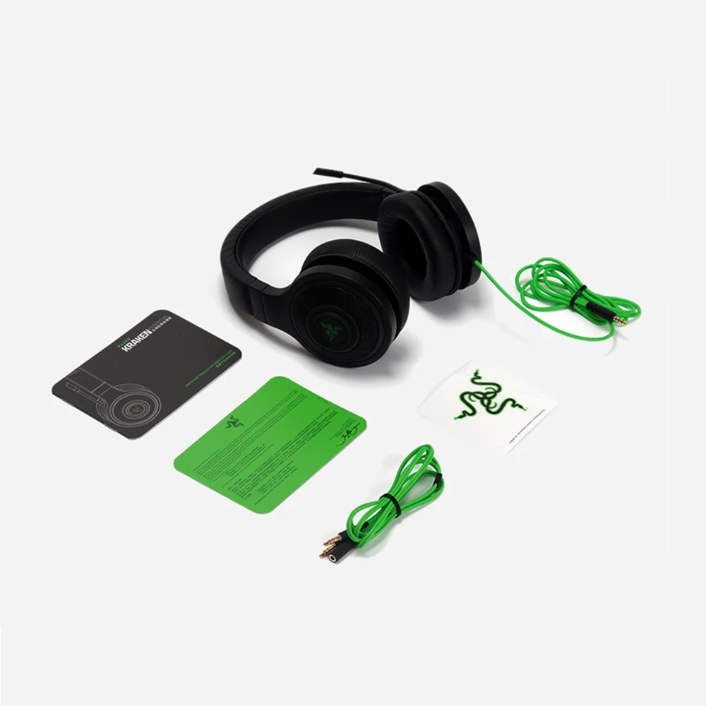 Razer Kraken Essential Headphone Noise Isolating Over-Ear wired Gaming Headset Analog 3.5 mm with Mic for PC/Laptop/Phone 