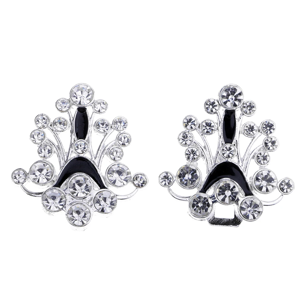 1 Pair Vintage Style Metal Tone Rhinestone Crystal Wedding Closure Hook and Eye Clasp Sewing Buttons Embellishments Crafts DIY