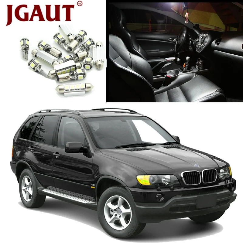 JGAUT для BMW X5 E53 2001 2002 2003 2005 2006 22 шт. ошибок Потолочные плафоны белый красные, синие автомобиля светодио дный лампы Интерьер посылка комплект