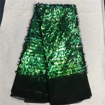 

lace fabric for wedding decoration 2018 high quality african french lace fabric with 3D sequins green nigerian lace fabrics(LJ-2