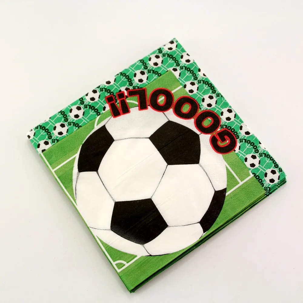 

Soccer Football Theme 20pcs/lot Paper napkins Kids Favor World cup Boys Happy Birthday Party Decoration Supplies