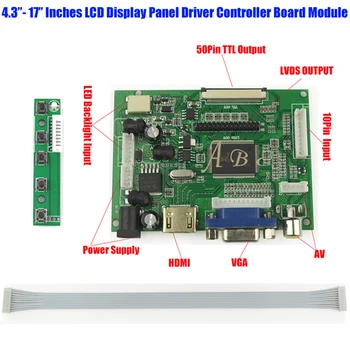 

10 Pcs HDMI VGA 2AV 50P TTL LVDS Controller Board Module Monitor Kit for Raspberry PI 3 4.3" - 17" IPS TFT LCD Display Panel