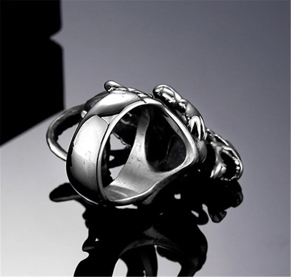 Крутое кольцо с монстром из фильма «инопланетянин», мужские готические кольца в стиле панк, модные мужские кольца с черепом, ювелирные изделия на Хэллоуин, Anillo Hombre Bijoux