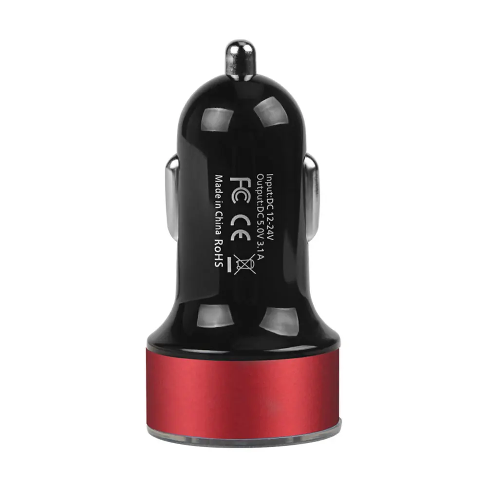 Vehemo ЖК-дисплей двойной usb-авто зарядное устройство Автомобильное быстрое зарядное устройство телефон Универсальный коврик напряжения автомобильное зарядное устройство адаптивный gps-навигатор - Название цвета: Red