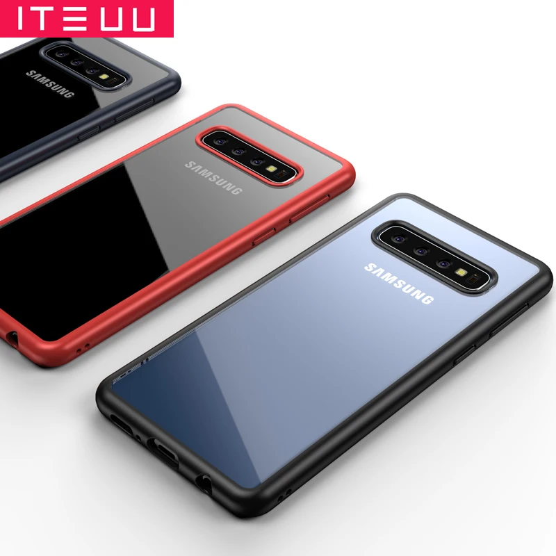 ITEUU противоударный Прозрачный чехол для samsung S10 S10 Plus S10E чехол s TPU акриловая прозрачная задняя крышка для samsung S10 S10PLUS S10E