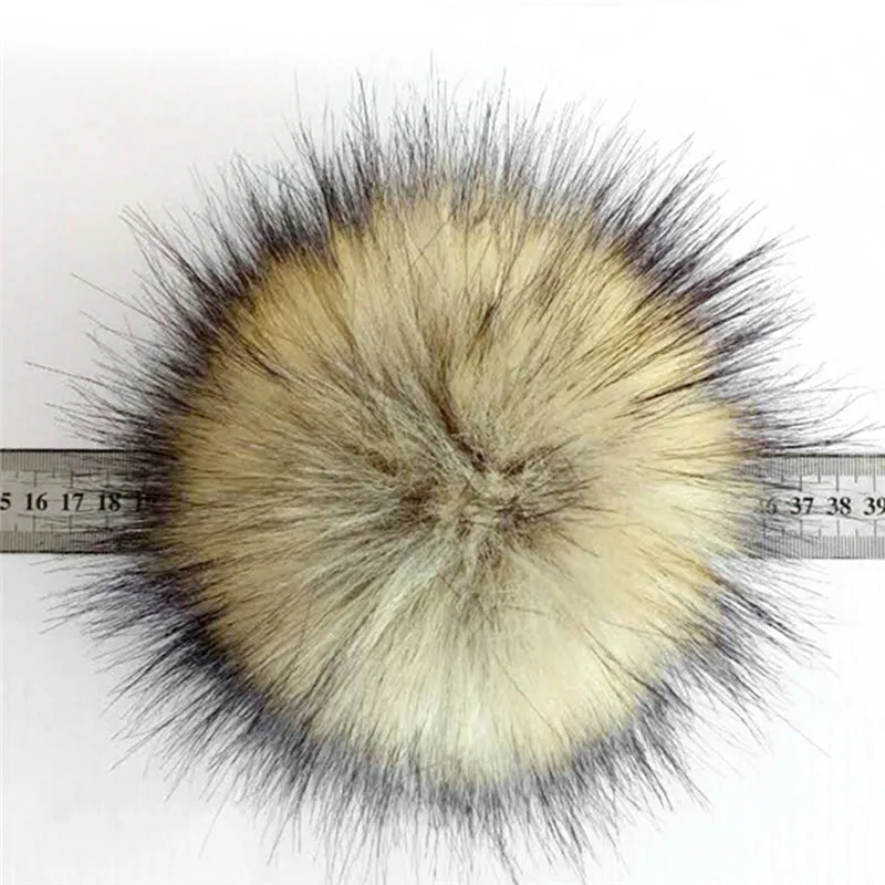 

1Pc Faux Raccoon Fake Fur Hair Ball Huge Ball Fluffy Pompom Hat Bag Shoses Accessory 10CM