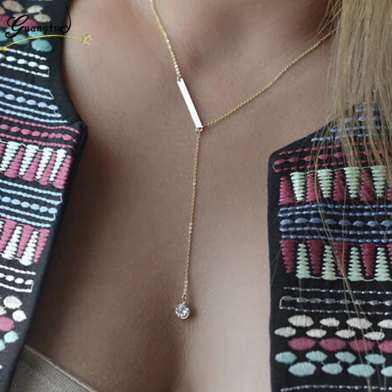 Collar Doble Cadena Con Perlas Ajustable Casual Y Elegante Intercalado