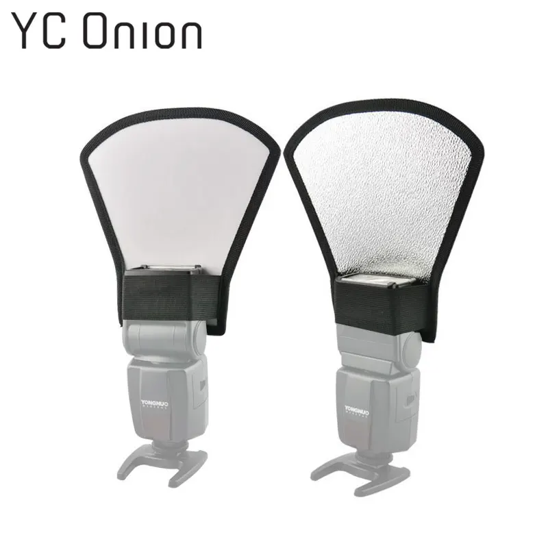 

Universal Two-Side Silver/White Camera Flash Diffuser Softbox Photo Flash Light Reflector for Nikon SB-600 / Canon 580EX
