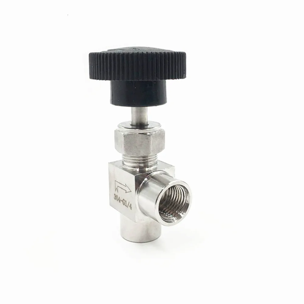 Игольчатый клапан настраиваемый игольчатый регулятор клапан G1/8 ''1/4'' 3/" 1/2" внутренняя резьба под прямым углом 90 градусов SS304 для воды, газа, масла