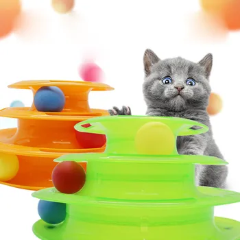 

2017 Layers Pet Toys Intelligence Crazy Play Tray Cat Play Plastic Cat Turntable Joy Three Shelf Entertainment 40% OFF