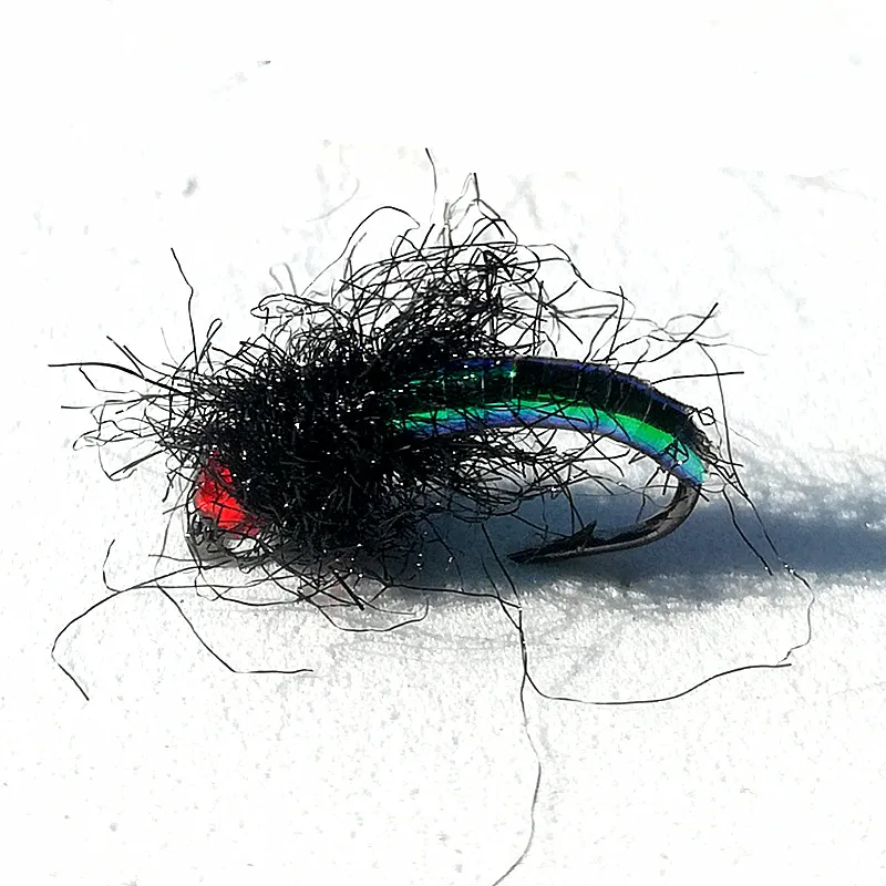 KKWEZVA 20pcs Colorful Bright Leather Wet Nymph Scud Fly Bug Worm for Trout Fishing Nymphing Artificial Insect Bait Lure