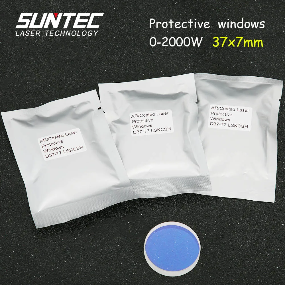 Special Suntec 37*7mm Quartz Fused Silica Protective Windows P0595-58601 for Precitec/Raytools Fiber Laser Cutting Machine 0-2000W 5pcs/