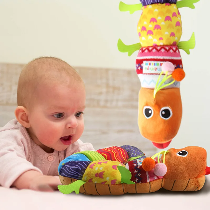 Baby Toys Musical Stuff Caterpillar With Ring Bell Cute Cartoon Animal Plush Doll Early Learning Educational Kids Toys