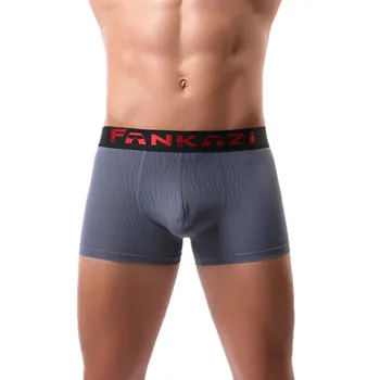 

Men Silk Underwear Brand Breathable Boxer shorts Printed Underpants Cotton Male Panties U convex pouch Sexy Cueca Soft Gay Pants