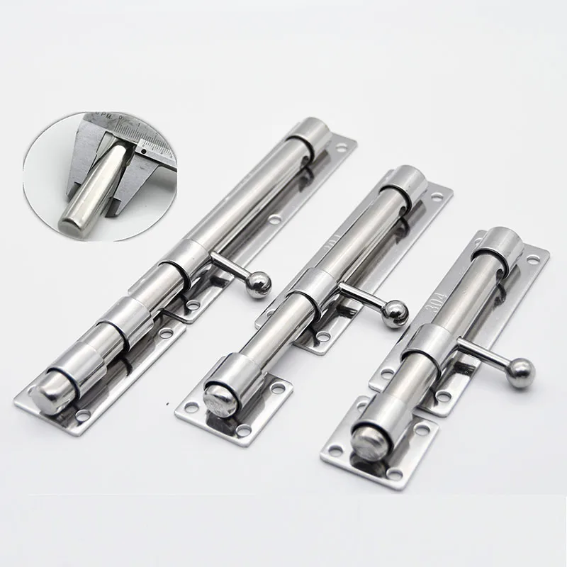 1Pcs 304 Stainless Steel Left and Right Door Bolts Buckle lock Free