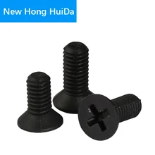 M8 Black Nylon Flat Head Machine Screw Cross Recessed Phillips Metric Thread Countersunk Plastic Bolts m8 black nylon phillips pan head machine screw insulation screw