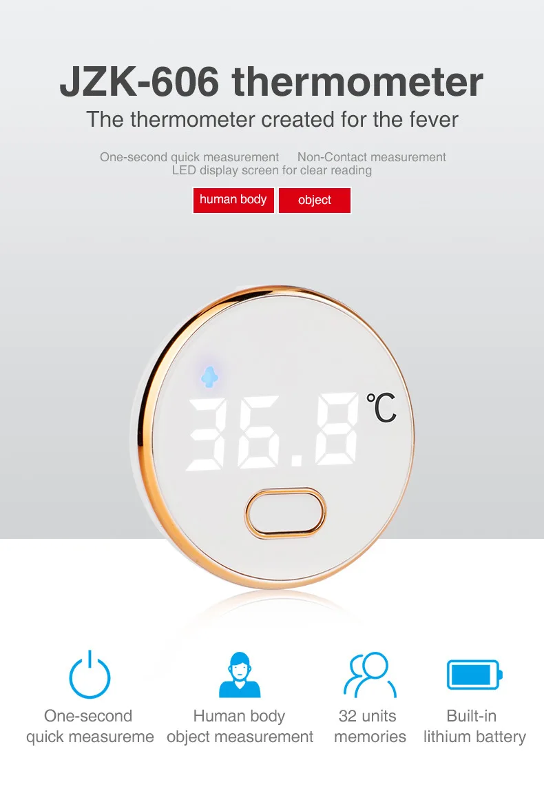 Умный светодиодный бесконтактный термометр для детей и взрослых, сверхточный передний температурный пистолет, большой экран, зарядка через usb