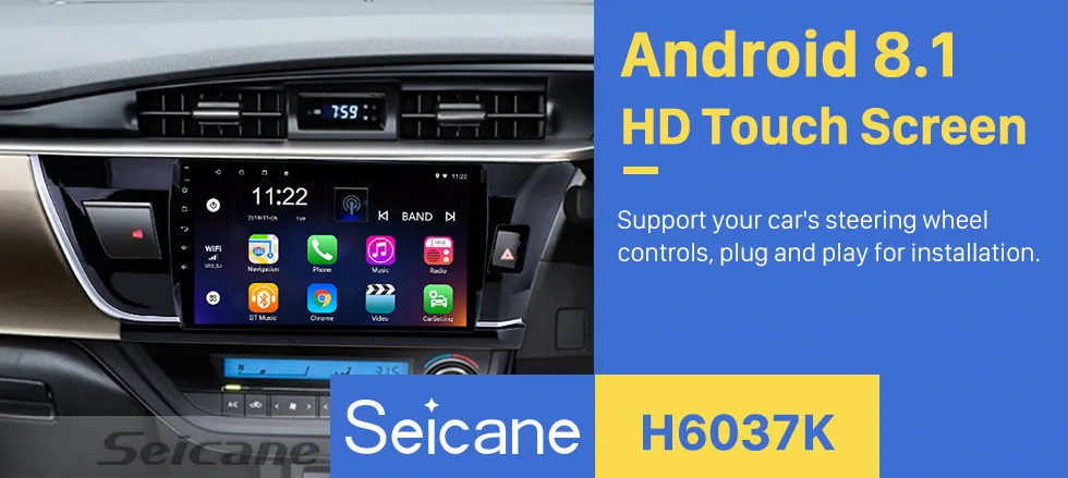 Cheap Seicane Car GPS Multimedia Player Radio For 2014 Toyota Corolla RHD 10.1" Android 8.1 2Din Wifi Bluetooth Head Unit Support RDS 0