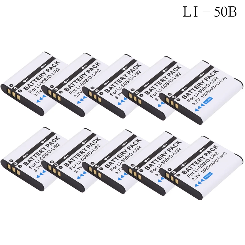 10x 1800mAh Li 50B D LI92 Li 50B D LI92 Li ion camera Battery for