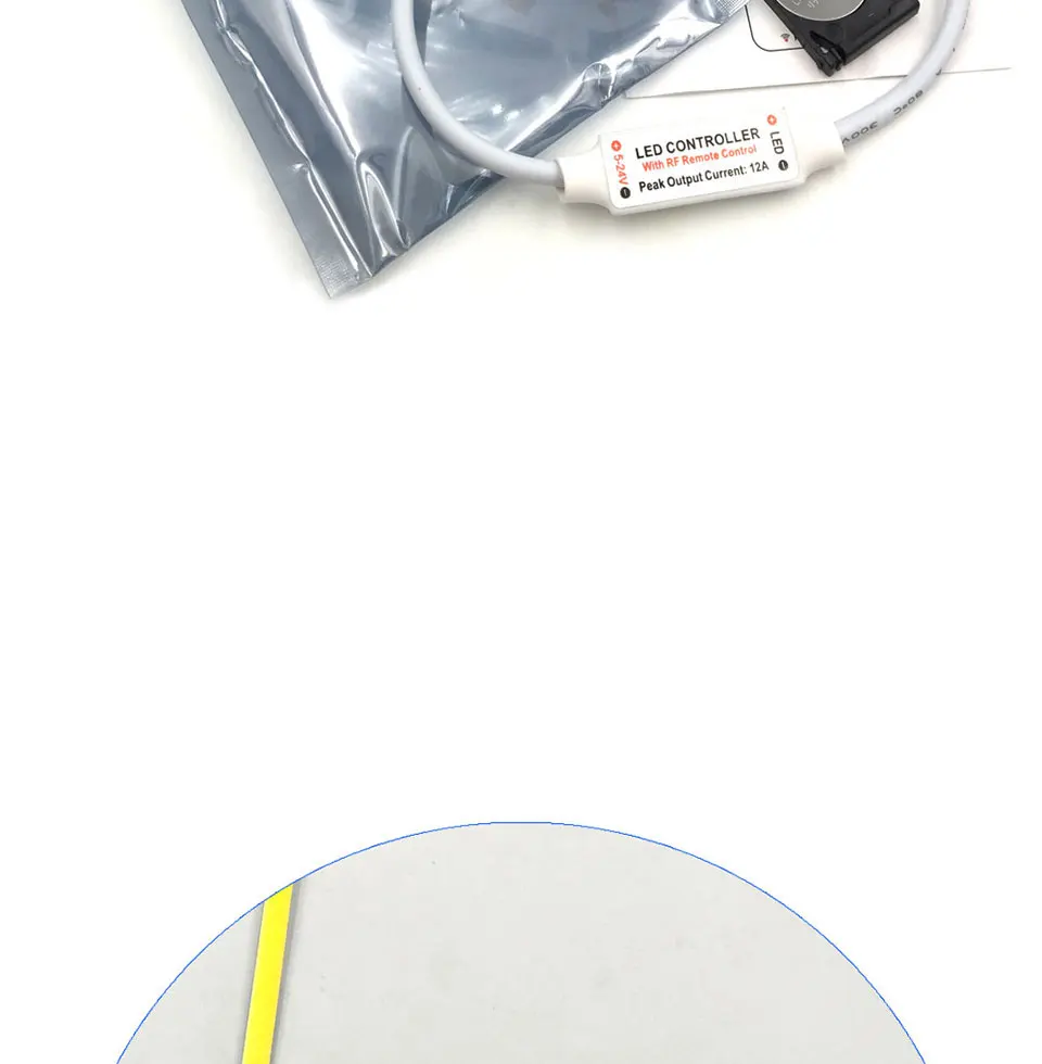 5-24V Mini RF Wirleless LED Controller 5V 12V 24V Dimmer for LED Strip Lamp Bulb Lights Dimming DC Wire Connector Remote Control (9)