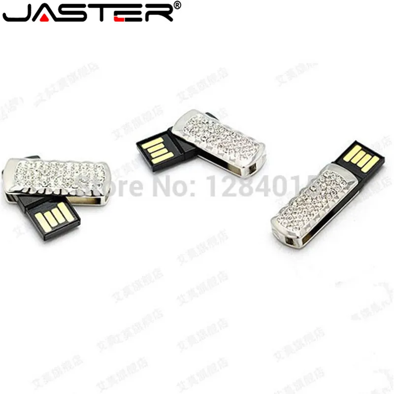 JASTER кристаллом цепи USB Flash Drive девушка подарок мода мини Флеш накопитель 64 GB 16 GB 32 GB memory stick usb creativo цепочка для ключей