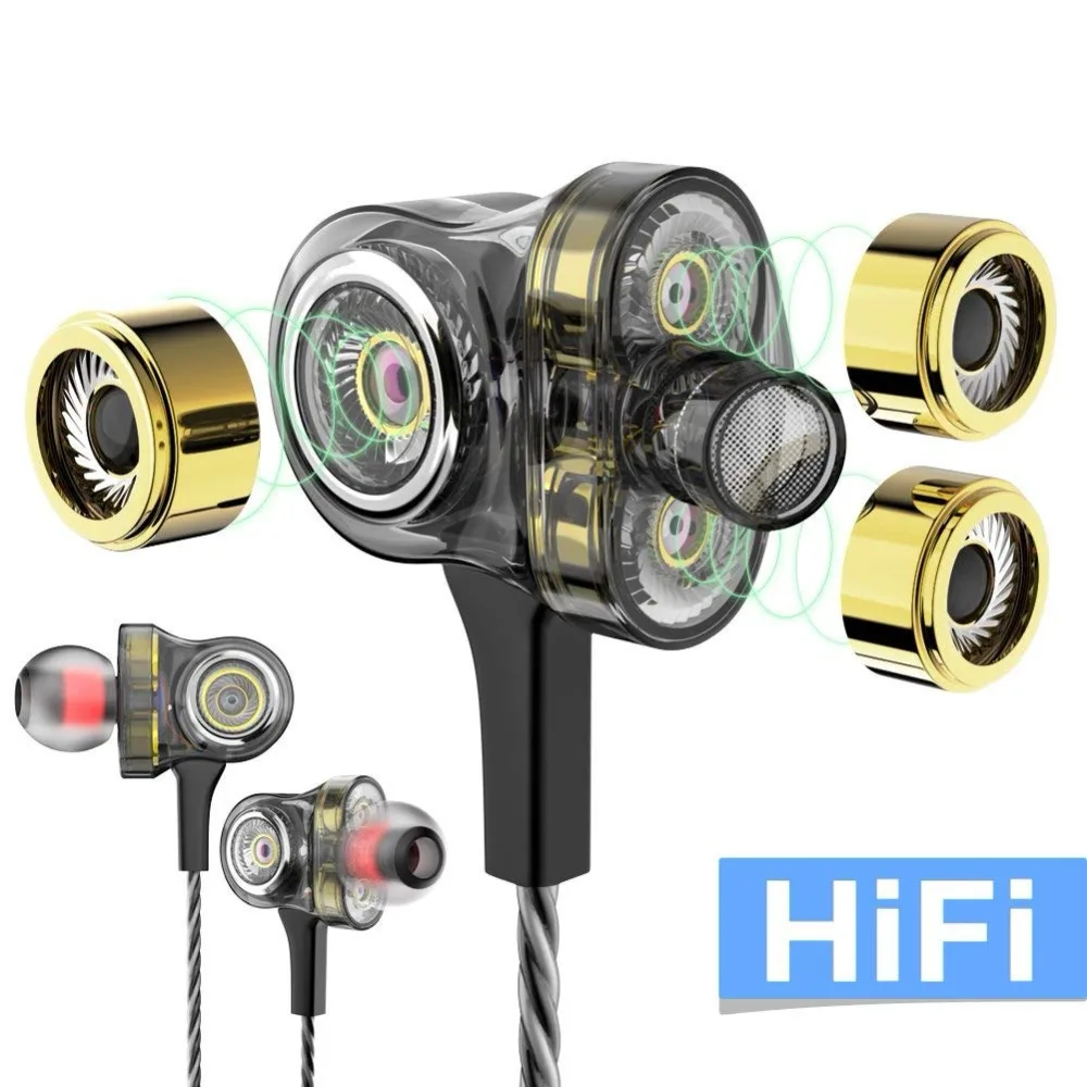 Wired Earbuds Triple Driver Earphones Deep Bass Stereo Headset in Ear Earphone Microphones Noise Isolating Volume Control Wired Earbuds Triple Driver Earphones Deep Bass Stereo Headset in Ear Earphone Microphones Noise Isolating Volume Control