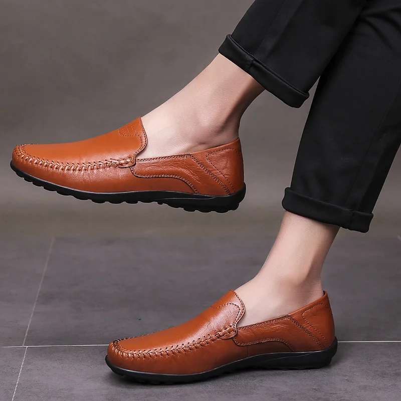 Nouveau Slip Homme Brown 2018 Mocassins dark dark Chaussures Plate Cuir Four Mode Hollow red 46 Season forme Automne red Hollow Casual Chaussure Season Taille De 38 Black En on Véritable Season Respirant black Pour Hollow Hommes HD2W9IEY