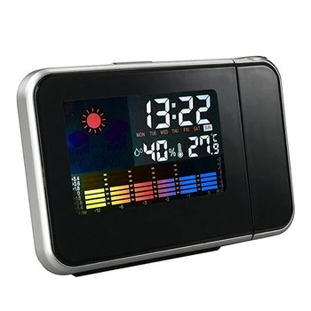 

Digital Projection Snooze Alarm Clock LED Display Backlight Weather Station For Home Life