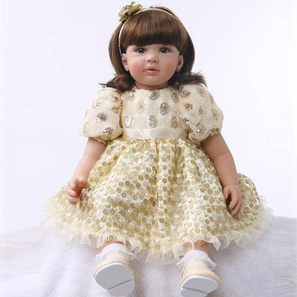 

Newborn cloth Body Silicone Bebe Doll Reborn 58cm soft Limited Collectible Doll Reborn Baby Simulator Dolls big eyes For Girls