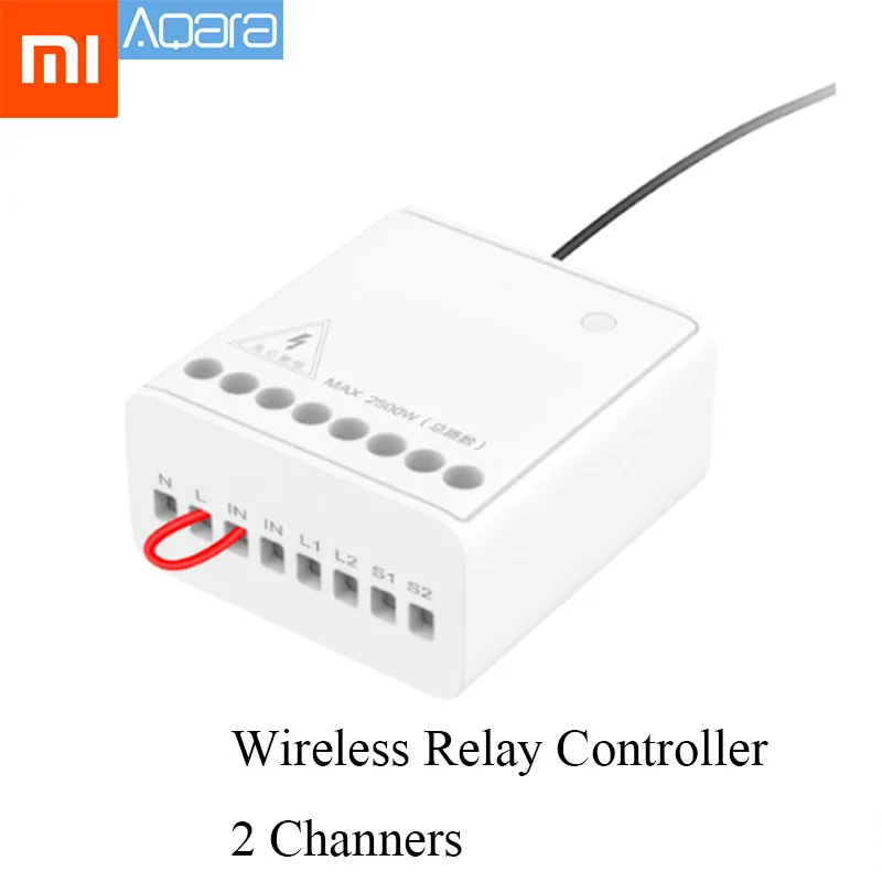 Xiaomi Mijia Aqara двусторонний модуль управления беспроводной релейный контроллер 2 канала работает для Mijia APP умный дом