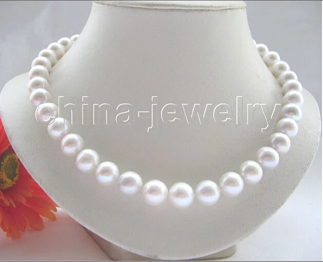 

Gorgeous AAA18" 12mm Tahitian white round freshwater pearl necklace - 925 silver^^^@^Noble style Natural Fine jewe SHIPPING (C03