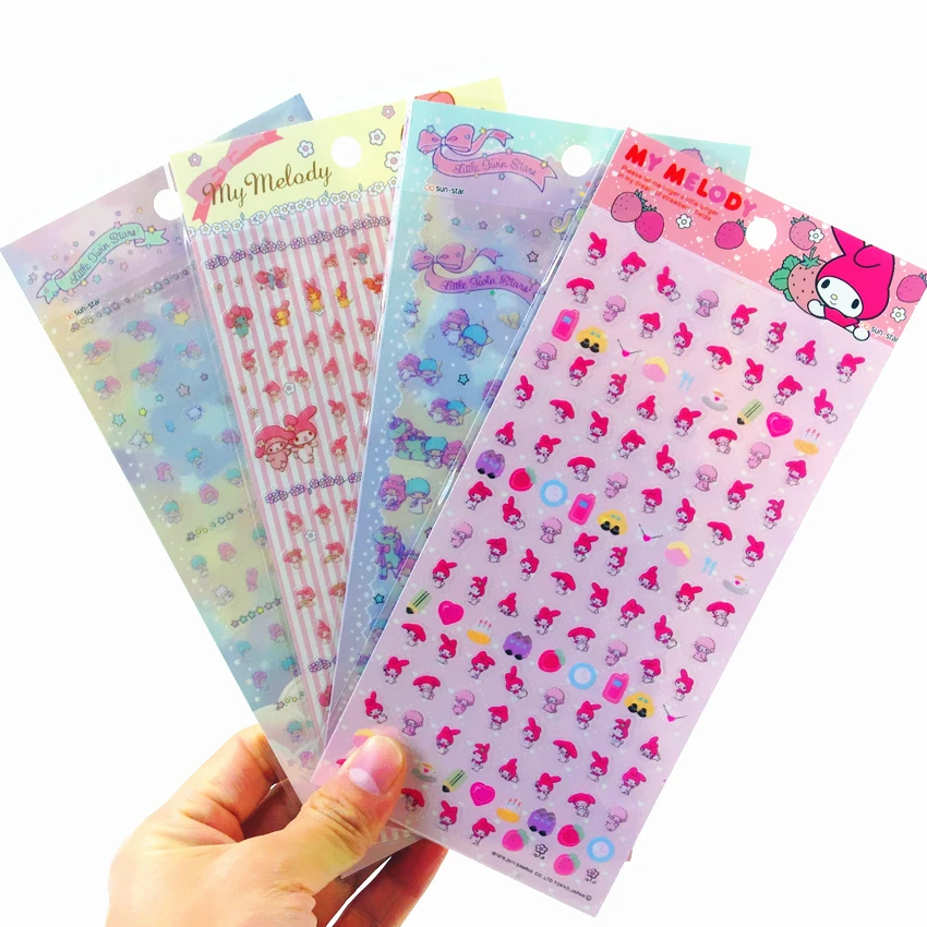 

1pack/lot Fashion Japan cartoon friends mini fingernail stickers for students Transparent PET sticker for decoration DIY Work