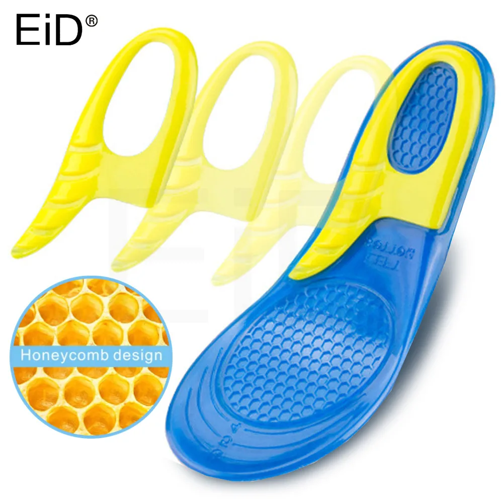 

ED Soft Sport Silicon Gel Insoles for Plantar Fasciitis Heel Spur Shock Absorption Deodorant arch orthopedic insole for Running