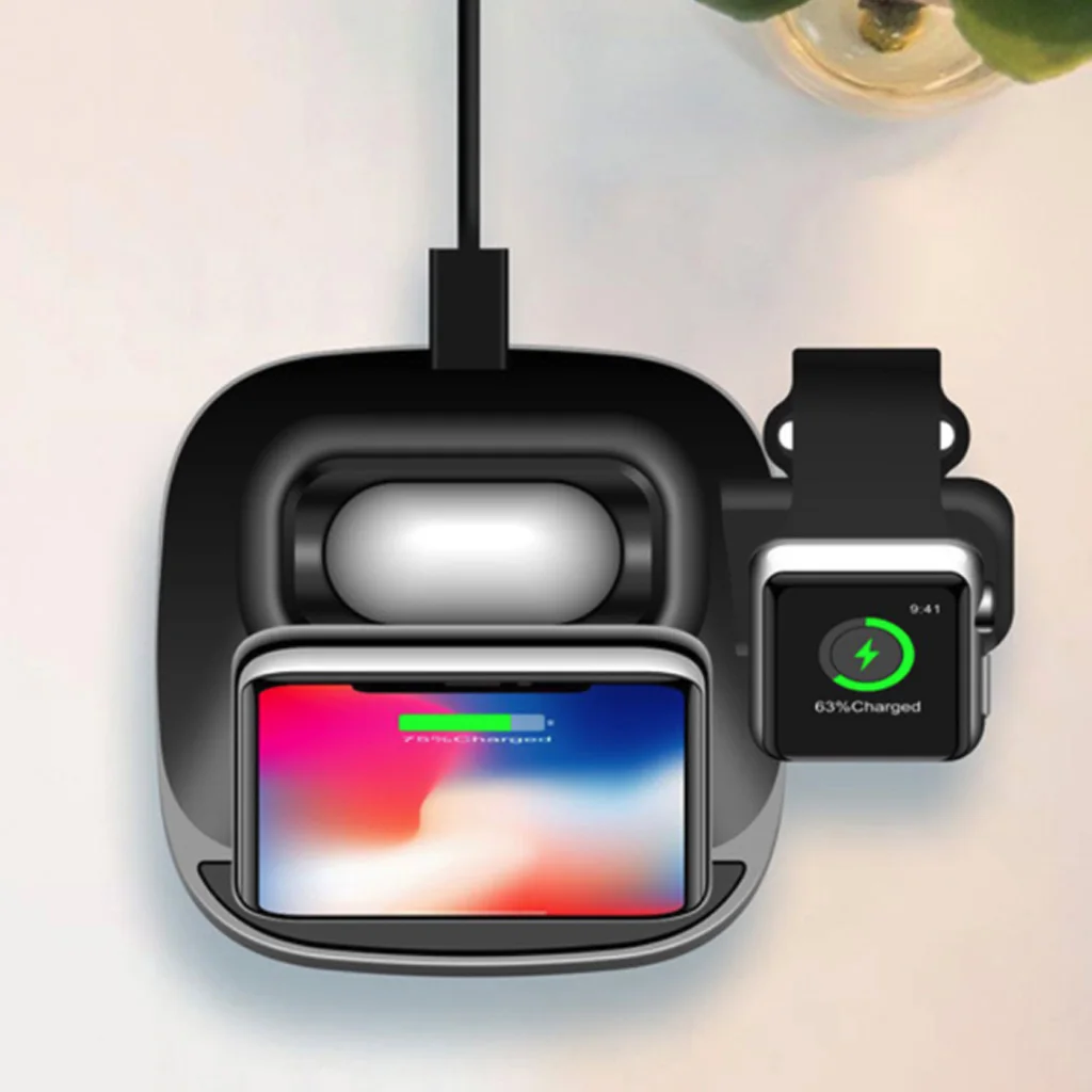 3 в 1 зарядное устройство для iPhone X S MAX XR 8 7 настольное Беспроводное зарядное устройство для Apple Watch 4 3 2 для Air Pods зарядная док-станция
