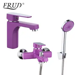 FRUD инновационные Модные фиолетовые смеситель для душа с Ванная комната для умывальника цинковый сплав Boby холодной и горячей смеситель