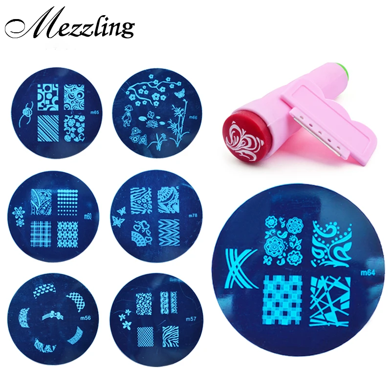 

81Designs Nail Art Stamping,10pcs Stamp Image Plates and Scraper Template Set For Manicure,DIY Nail Polish Konad  Mould Tools
