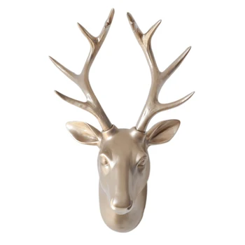 

European Animal Deer Head Elephant Hanging Stereo Creative Livingroom Mural Home Wall Background For Decoration Resin Craft