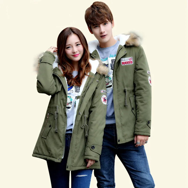Women s jacket Long Cotton font b Parka b font Winter Jacket Women font b Men