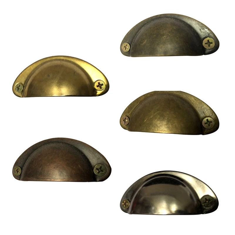 

1pc 82mm Antique Board Semicircular Metal Handle Furniture Pharmacies Drawer Semicircle Shell Handle Delivery Screws Wholesale