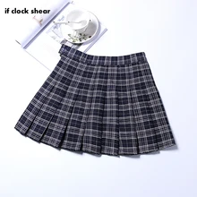 XS-3XL Высокая талия танцевальная плиссированная юбка Harajuku Женская мода лето косплей клетчатая юбка kawaii женские юбки