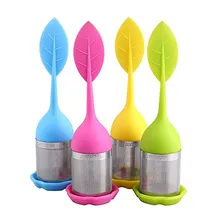 Силиконовое чайное ситечко ручка сито из нержавеющей стали фильтр с капельным лотком для листьев зерна чашки чая, кружки и чайные горшки