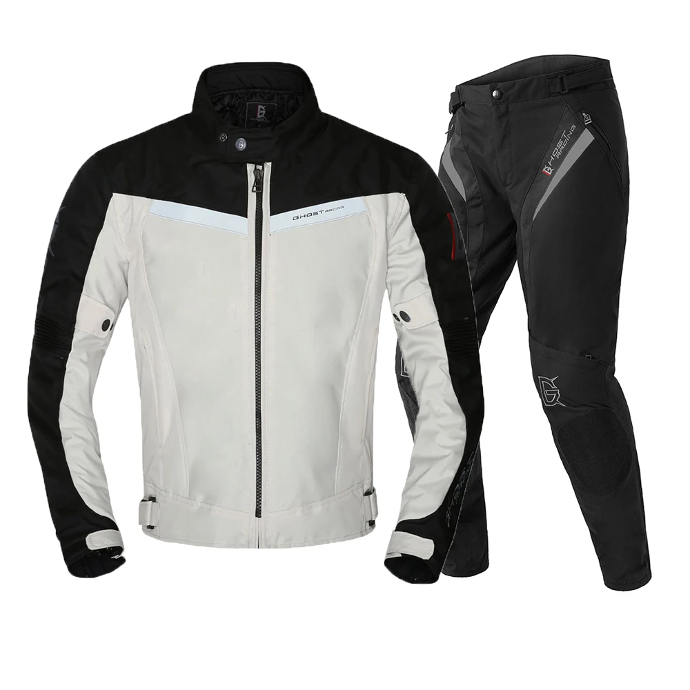 GRY02 B-GRK03 G Suit GHOST RACING, летняя мотоциклетная куртка, костюмы с дышащей сеткой, мотоциклетная куртка, защита тела, мотоциклетное защитное снаряжение - Цвет: GRY02 B-GRK03 G Suit