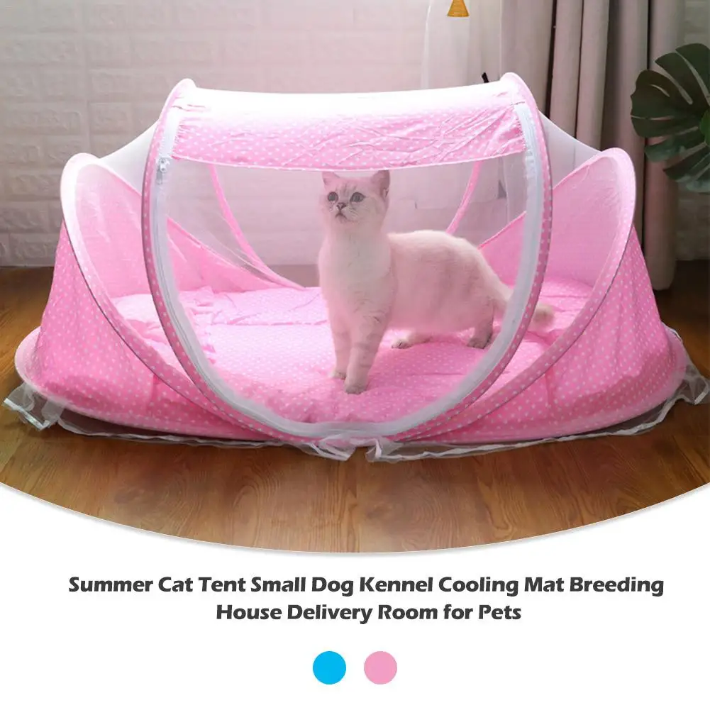 Summer Cat Tent Small Dog Kennel Cooling Mat Breeding House Delivery Room for Pets